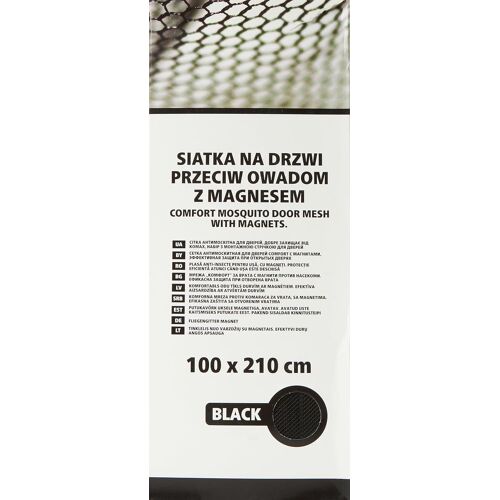 KALANKA-SCLEY Moustiquaire de Porte Filet de Protection Contre Les Insectes Installation Facile pour 16 Clips Aimants Résistant Aux Intempéries 100cm x 220cm Noir Polyester 1 Pièce