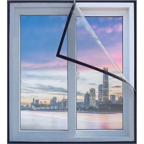 KALANKA-Moustiquaire de fenêtre, 120x140cm Auto-AdhéSif en Maille anti Moustique Fenetre Sans Perçage pour Fenetre de Balcon Salon Patio