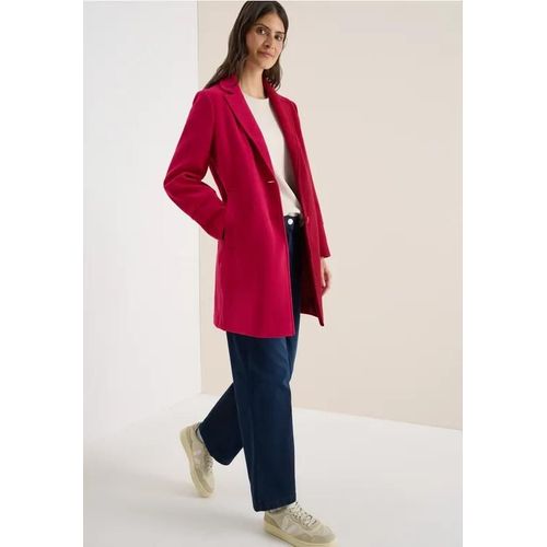 Cecil Femme Manteau À Revers Aspect Laine In Rouge, Gr: S