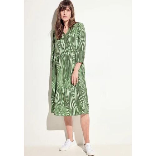 Cecil Femme Robe Tunique Dobby In Vert, Gr: Xs