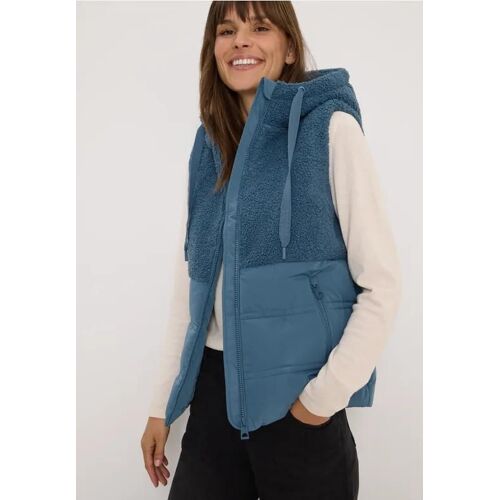 Cecil Femme Gilet Avec Mélange De Structures In Bleu, Gr: M