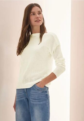 Cecil Femme Pull Avec Maille In Blanc, Gr: L
