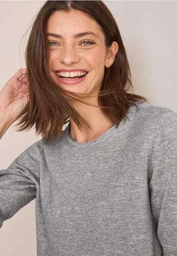 Cecil Femme Pull Structuré In Argent, Gr: L