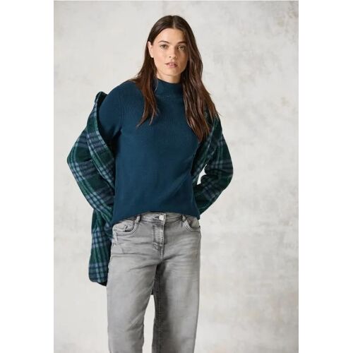 Cecil Femme Pull Avec Mélange De Structures In Bleu, Gr: Xxl