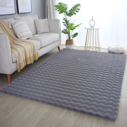 Tapis Doux Aspect Bulles Gris Foncé 140x200