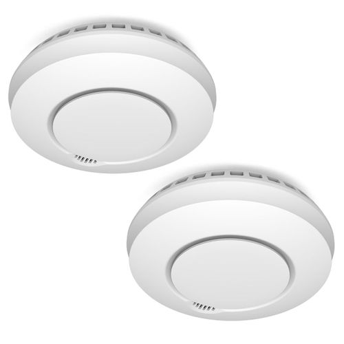 ELRO Connects FZ5002R Détecteur de Fumée sans Fil - Connectable - Testé Selon DIN EN14604 - avec capteur de Chaleur - 2 Pièces Blanc