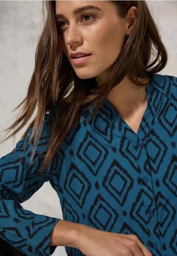 Cecil Femme Blouse Longue Imprimée In Bleu, Gr: Xxl