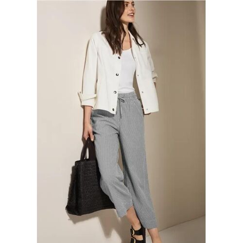 Cecil Femme Pantalon Rayé En Seersucker In Vert, Gr: L