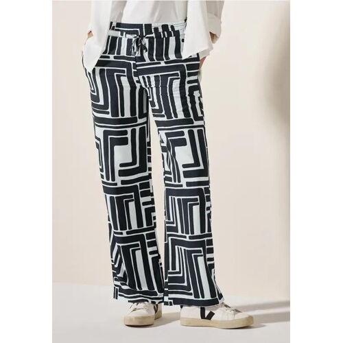 Cecil Femme Pantalon À Motifs Structurés In Bleu, Gr: Xs