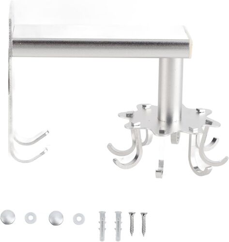 Sjzg-Crochets De Cuisine Rotatifs, Crochets Muraux En Aluminium Rotatifs À 360 Degrés Avec 10 Crochets, Ustensiles De Cuisine Utilitaires Pour Spatule, Rangement Et Organisation De (Argent)