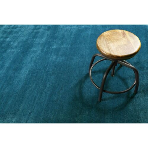 Tapis Tufté Poils Longs Bleu Pétrole Doux 290x200