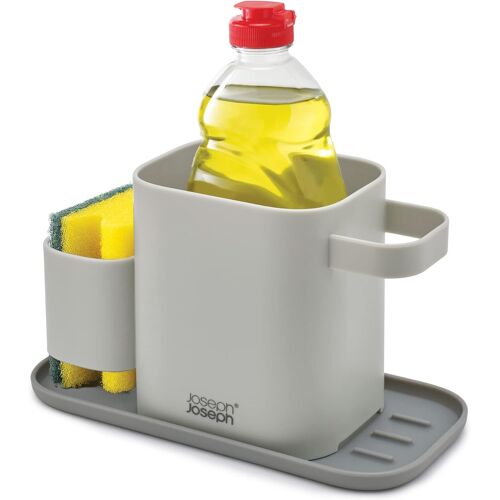 Sjzg-Duo Sink Tidy, Organisateur De Panier De Nettoyage D'évier De Cuisine Avec Porte-Éponge, Gris