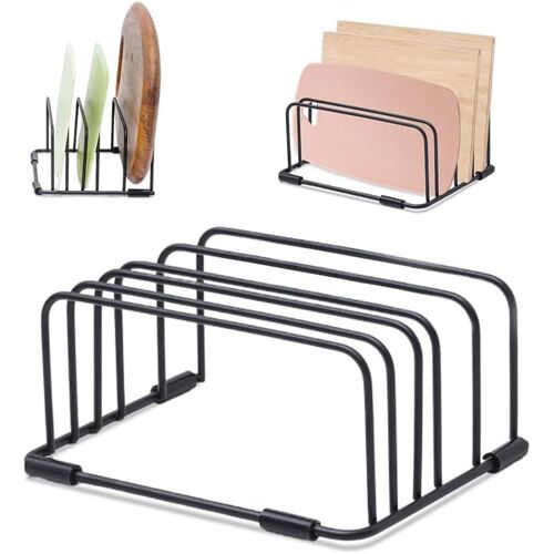 Ershi-Support Planche A Decouper Noir,Rangement Couvercle Casserole,Porte Couvercle Cuisine,Chopping Board Holder,Organiseur De Pl[2074]