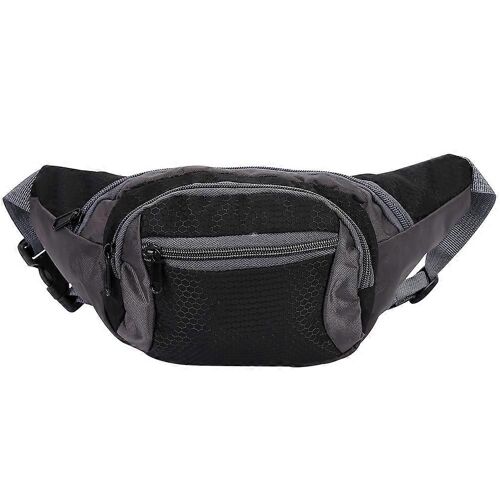 Sac banane de sport multifonction en nylon imperméable de grande capacité 2025Outdoor, noir