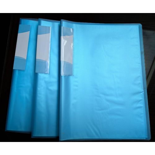 Lot De 3 Fardes / Porte-Vues Pour 40 Documents A4 - Bleu Clair - Marque Demo-Creations