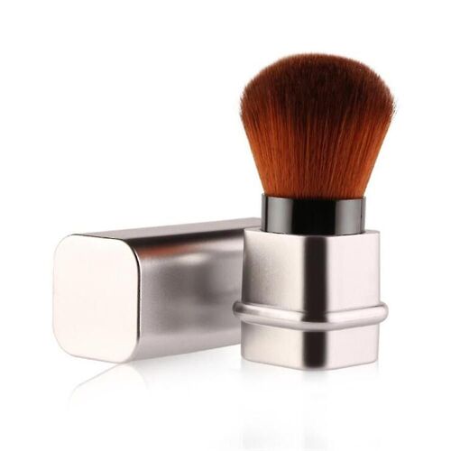 Brosse De Maquillage Rétractable, Brosse À Fard À Joues Pour Le Visage De Voyage, Avec Couverture 2pcs