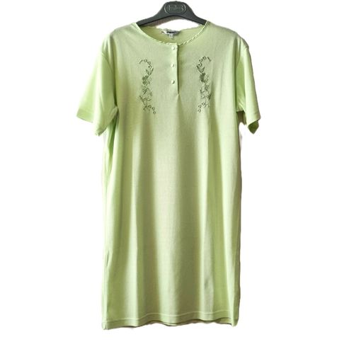 Chemise De Nuit Damart Taille M Vert Avec Broderies Tbe