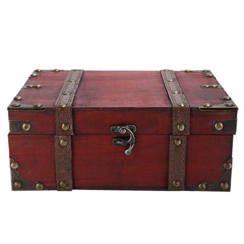 Coffre De Rangement Décoratif En Bois Vintage Avec Serrure, Coffre À Bijoux Et Trésors, Décoration D'intérieur, 6282-2301