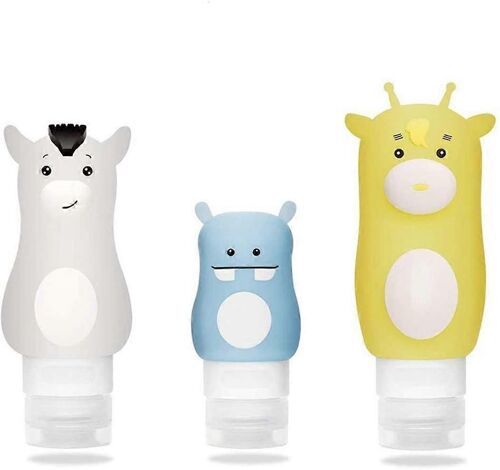 Ensemble de 3 bouteilles de voyage liquides, contenant de voyage cosmétique en silicone étanche approuvé par la TSA, adapté