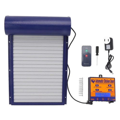 Porte De Poulailler Automatique Avec Détection De Lumière Et Minuterie, Télécommande 3 En 1 Pour Ferme D'élevage, 100-240 V, Prise Américaine Bleue 100-240 V