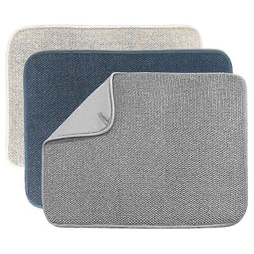 Lot De 3 Tapis D'égouttage De Vaisselle Absorbants En Microfibre Pour Comptoir De Cuisine, Dimensions 50 X 38 Cm