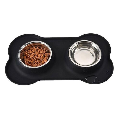 Gamelles Pour Chiens, Gamelles En Acier Inoxydable Et Gamelles D'eau Pour Chiens Avec Revêtement Antidérapant Et Anti-Fuite.