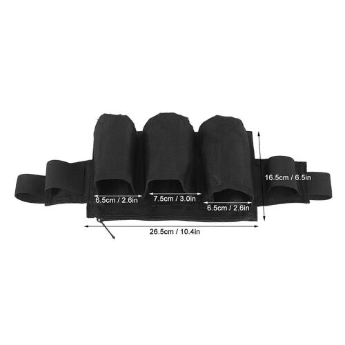 Ceinture à outils de jardinage 6 poches 2 sangles Tissu Oxford imperméable Pochette à outils de jardinage réglable pour camping familial extérieur Noir