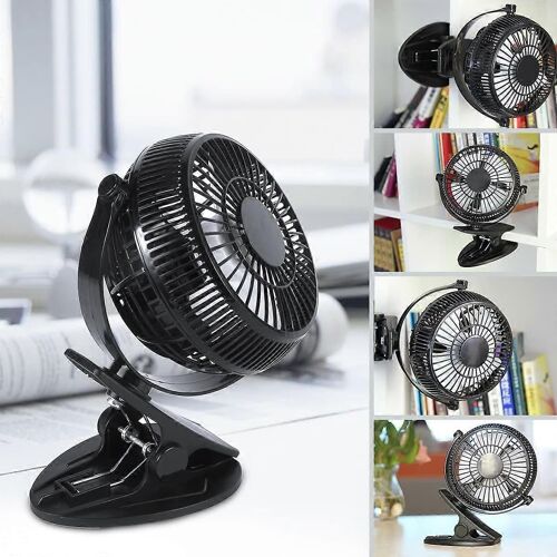 Mini ventilateur rotatif à 360 degrés de 5 pouces, USB, réglable, pour ordinateur portable, pour lit, bureau ou chambre à coucher