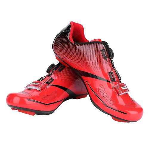 2025boodun 1 Paire De Chaussures De Vélo De Route Respirantes Et Antidérapantes Avec Système De Verrouillage Pour Homme Et Adulte (Rouge 45)