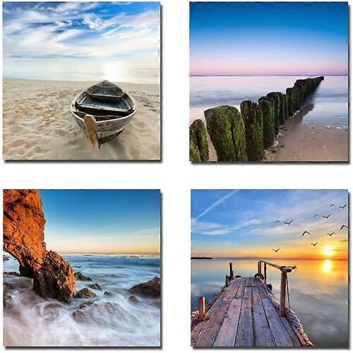 Impressions Sur Toile Giclées De Paysages Marins Modernes Avec Vue Sur La Mer, ?Uvres D'art, Paysages Contemporains, Photos De Plage, Peintures Photo Sur Toile, Art Mural Pour La Maison