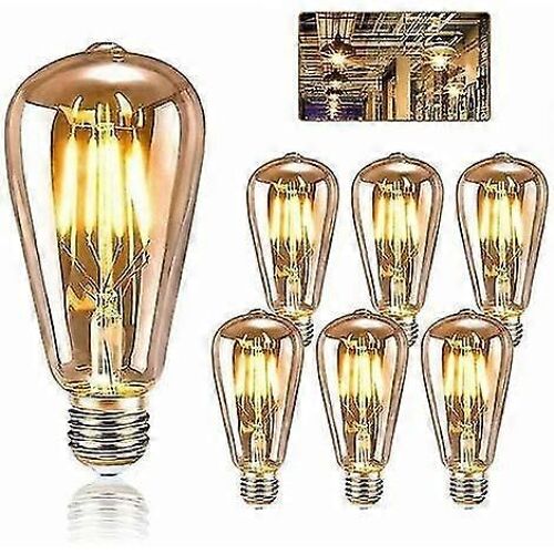 Lot De 7 Ampoules E27, 4 W, Led Rétro, Décoration De Noël, Etc., Ambre Chaud