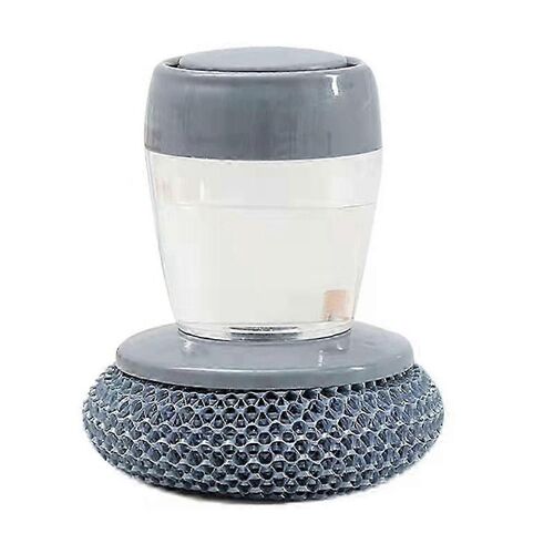 Distributeur de savon avec brosse pour évier de cuisine, casserole, four, lave-vaisselle avec support, ajout de liquide à poussoir, PE