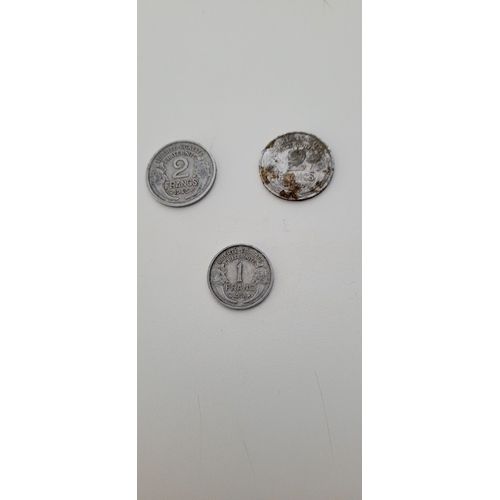 Lot 3 Pièces République Française Francs Mourlon - 2 Frs 1945 + 2 Frs 1949 + 1 Fr 1958