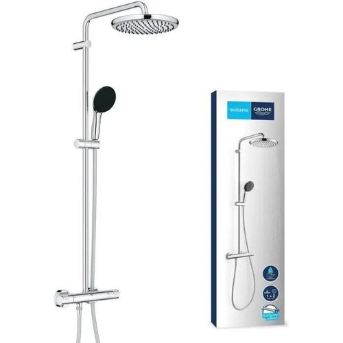 Colonne de douche avec mitigeur thermostatique - Economie d'eau - GROHE Vitalio Start System 250 - Chromé - 26677001