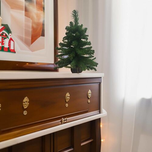Décoration de Noël verte et marron 16x16 h60 cm
