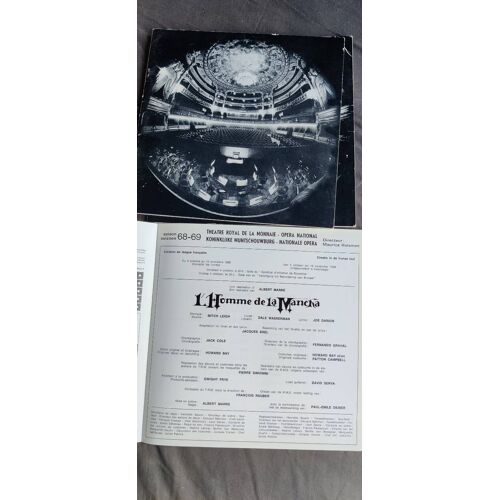 Programme De L'Opéra National "L'Homme De La Mancha" Au Théâtre Royal De La Monnaie À Bruxelles, Pour La Saison 1968-1969.
