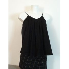 Top/Tee Shirt Noir Avec Ses Plis Et À Bretelles Réglables- Taille M- Naf Naf