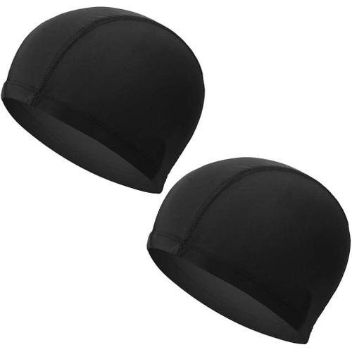 Asfasfq-Bonnet De Bain Enfant, Bonnet De Bain Femme, Bonnets De Bain Élastique, Bonnet De Natation En Tissu Polyester, Confortable Bonnet De Piscine Souple Pour Enfant Femme Homme, 2 Pièce