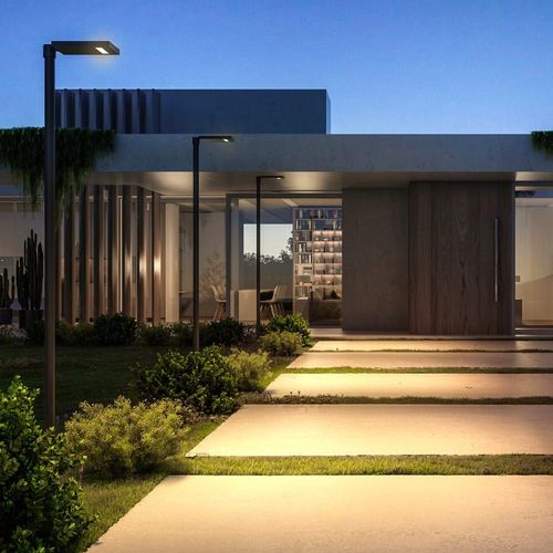 Lampadaire Solaire Aluminium Noir H2,5m