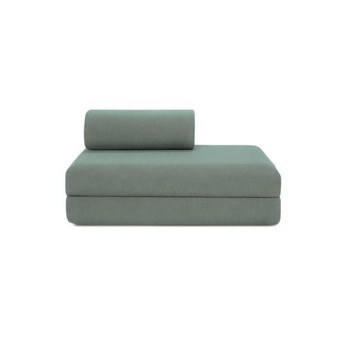 Canapé D'angle Convertible 5 Places En Tissu Bleu Vert