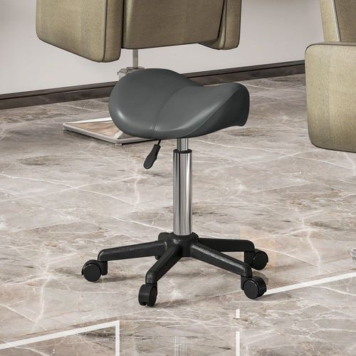 Tabouret de massage pivotant 360° polyuréthane et métal gris