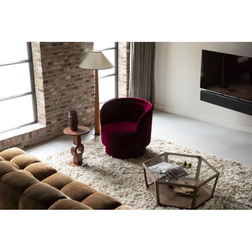 Fauteuil Design En Tissu Rouge