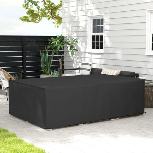 Housse Salon De Jardin Étanche Anti-Uv Tissu Oxford Noir