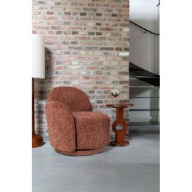 Fauteuil Design En Tissu Rouge
