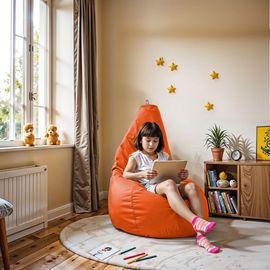 Pouf Poire Similicuir Indoor Orange Happers Xl