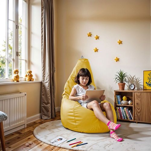 Pouf Poire Similicuir Indoor Moutarde Happers Xl