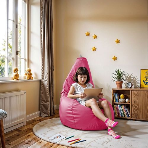Pouf Poire Similicuir Indoor Fuchsia Happers Xl