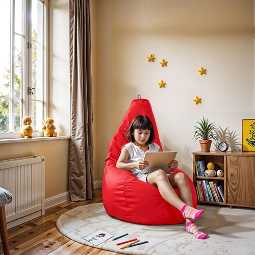 Pouf Poire Similicuir Indoor Rouge Happers Xl