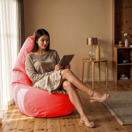 Pouf Poire Similicuir Indoor Corail Happers Xxl