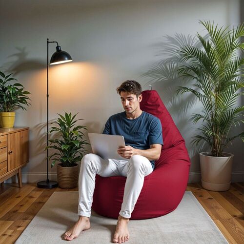 Pouf Poire Similicuir Indoor Grenat Happers XXL